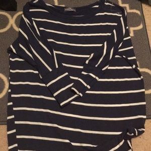 Blue and white stripped shirt